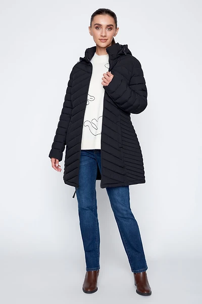 Detachable hood puffer jacket
