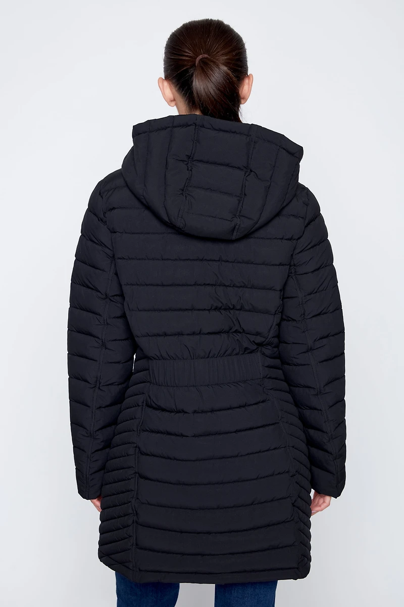 Detachable hood puffer jacket