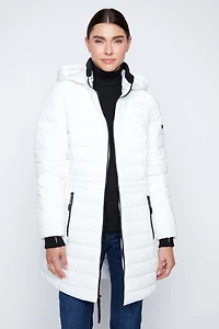 Contrast trim puffer jacket