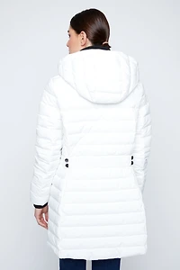 Contrast trim puffer jacket
