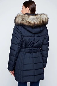 Belted puffer jacket