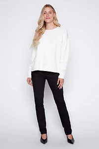 Le pull en coton avec détails soutache