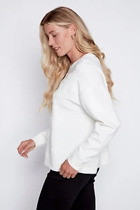 Le pull en coton avec détails soutache