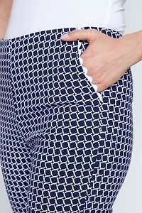 Tape trim slim leg pant