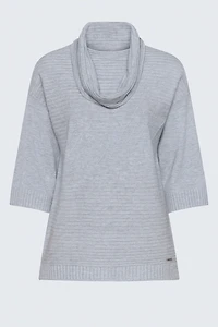 Le pull rayé avec écharpe amovible