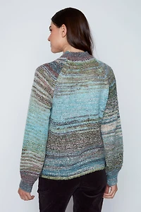 Boucle yarn mock neck sweater
