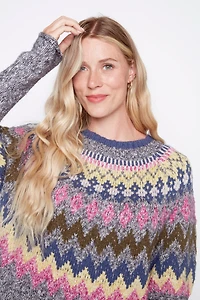Fair isle design sweater