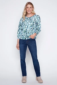 Le pull en maille douce imprimé