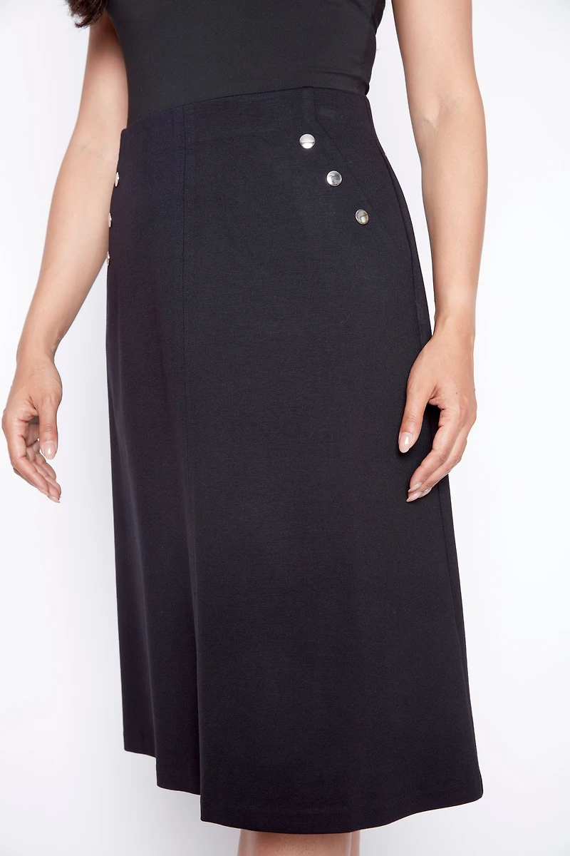 Solid pdr a-line skirt