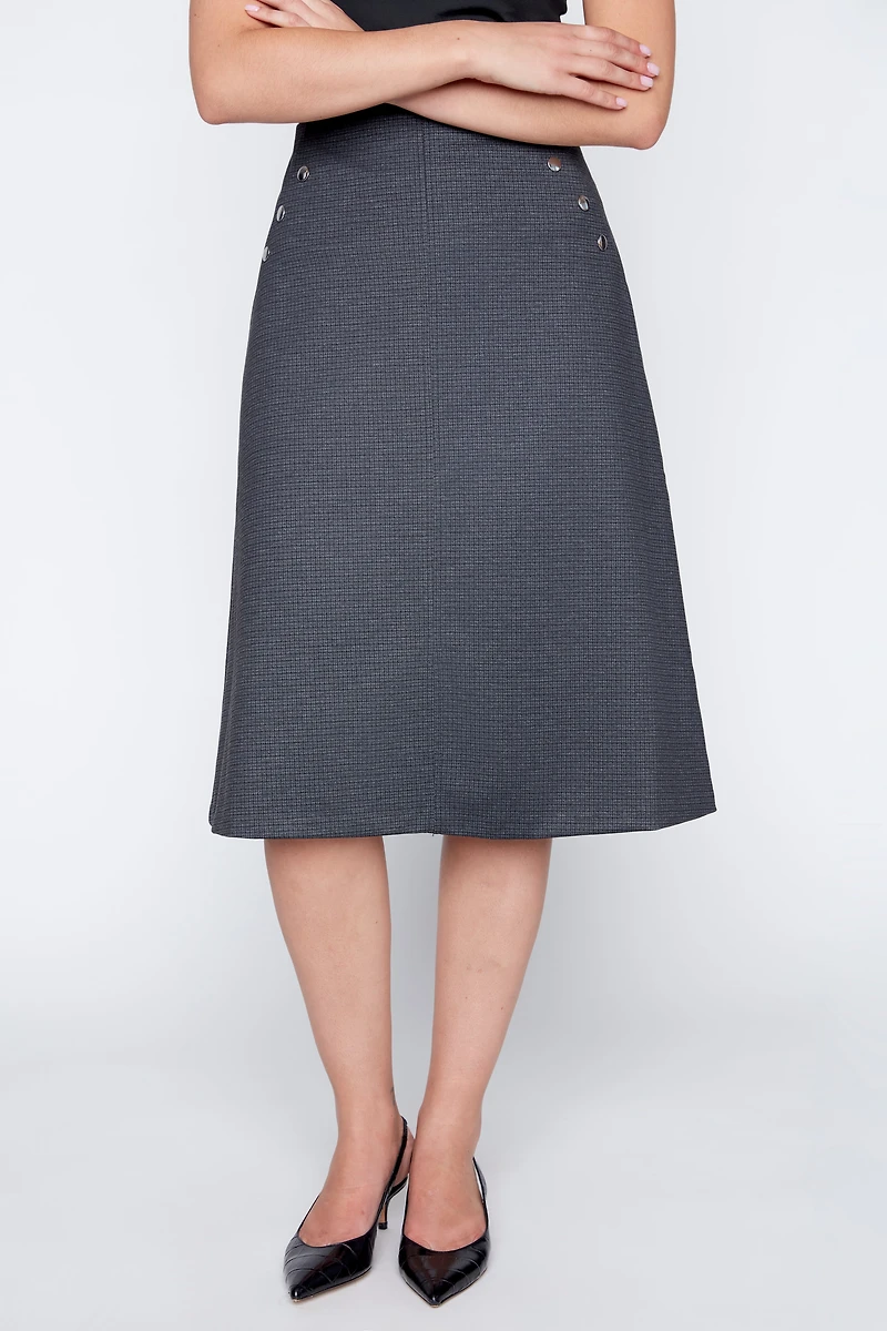Check print pdr a-line skirt