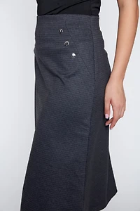 Check print pdr a-line skirt