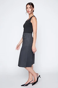 Check print pdr a-line skirt