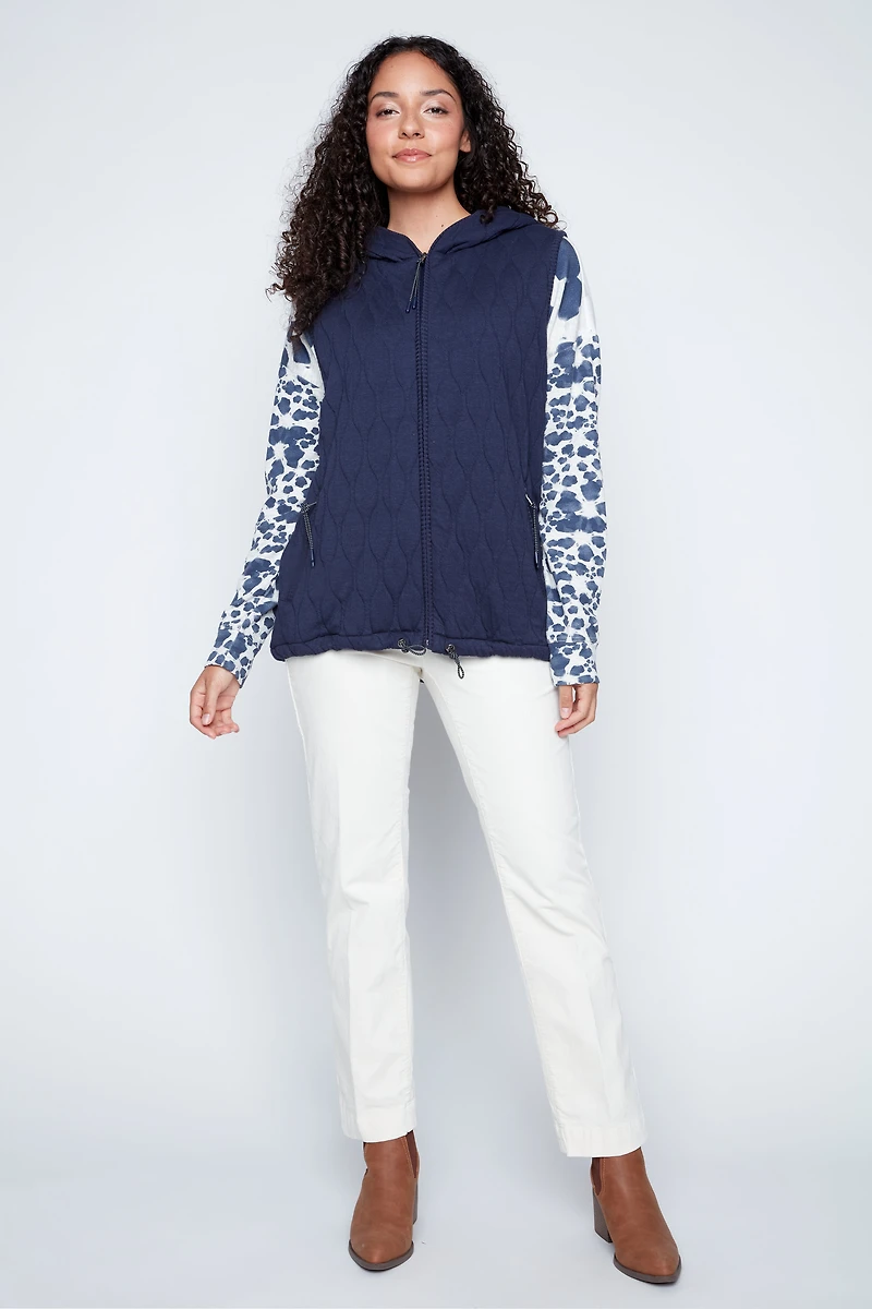 Quilted jersey vest