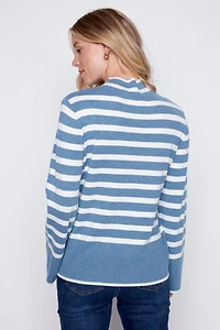 Bell sleeve stripe sweater