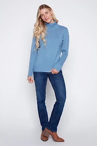 Solid turtleneck sweater