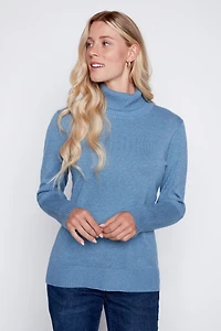 Solid turtleneck sweater