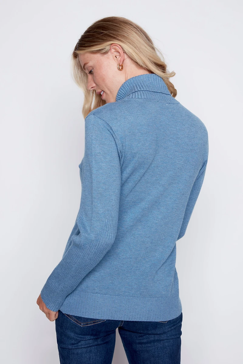 Solid turtleneck sweater