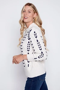 Cotton blend cable sweater