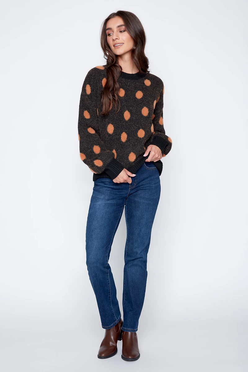 Dot design eyelash sweater