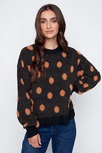 Dot design eyelash sweater