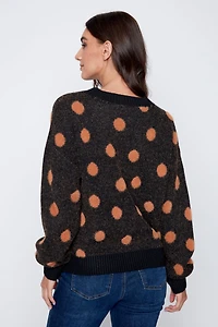 Dot design eyelash sweater