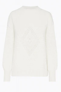 Cotton sweater with nubs detail