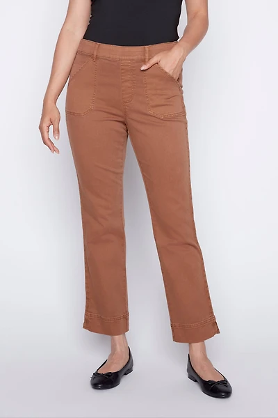 Straight leg color denim jean