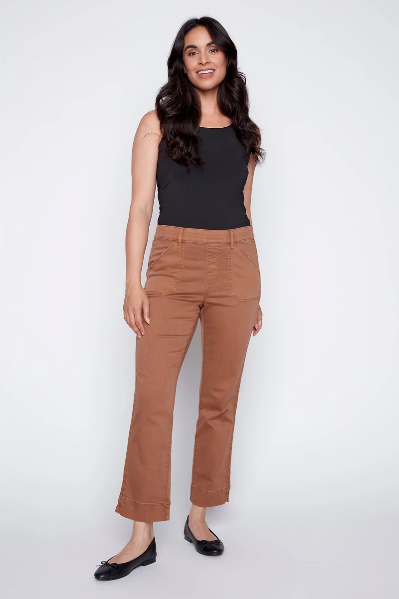 Straight leg color denim jean