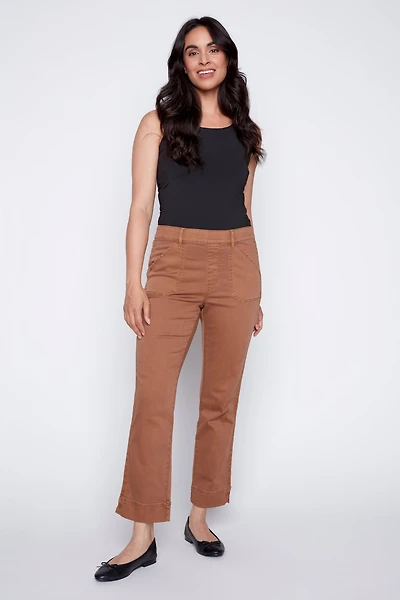 Straight leg color denim jean