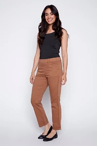Straight leg color denim jean