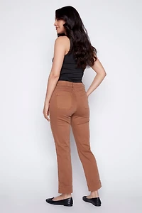 Straight leg color denim jean