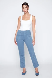 Straight leg color denim jean