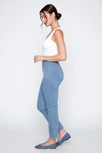 Straight leg color denim jean