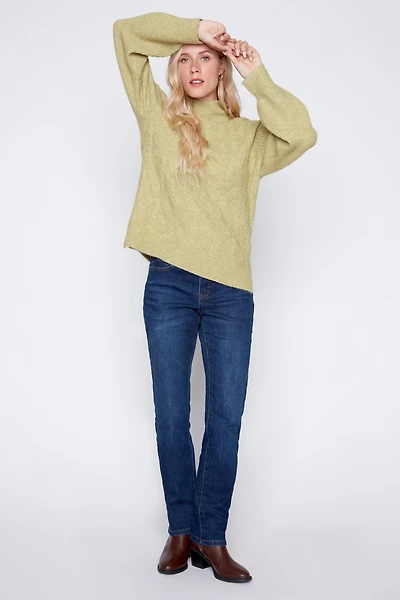 Cable front sweater