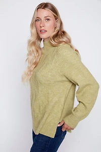 Cable front sweater