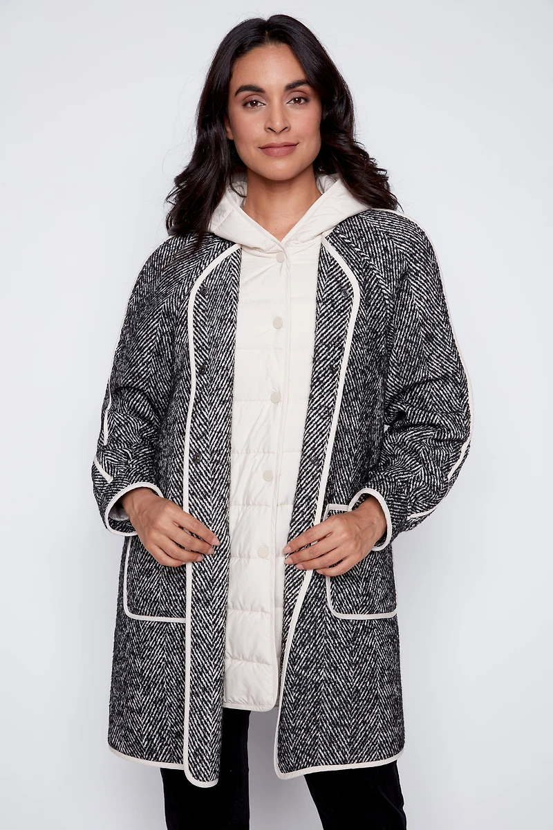 Herringbone fooler coat