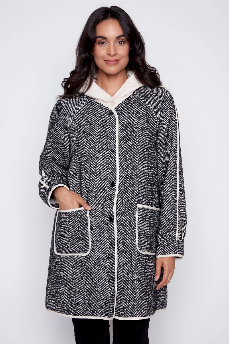 Herringbone fooler coat