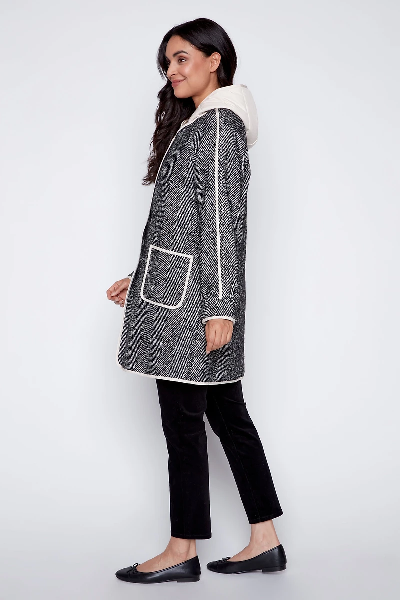 Herringbone fooler coat