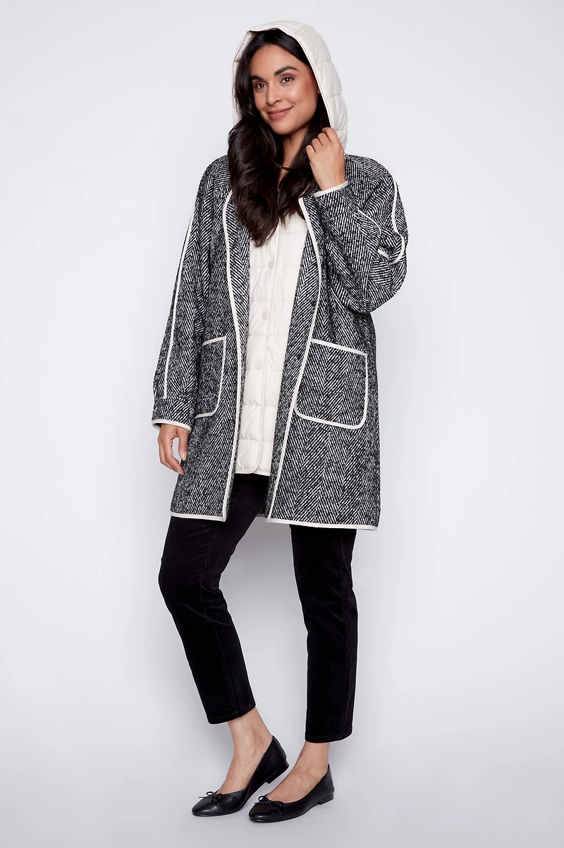 Herringbone fooler coat