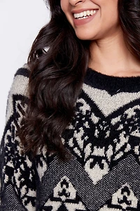 Jacquard eyelash sweater