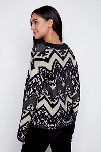 Jacquard eyelash sweater
