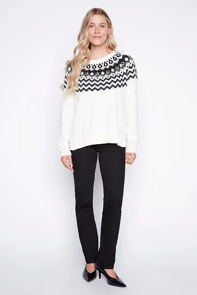 Beaded fair isle sweater
