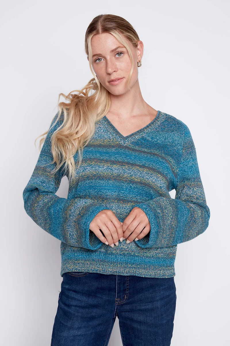 Cotton space dye sweater