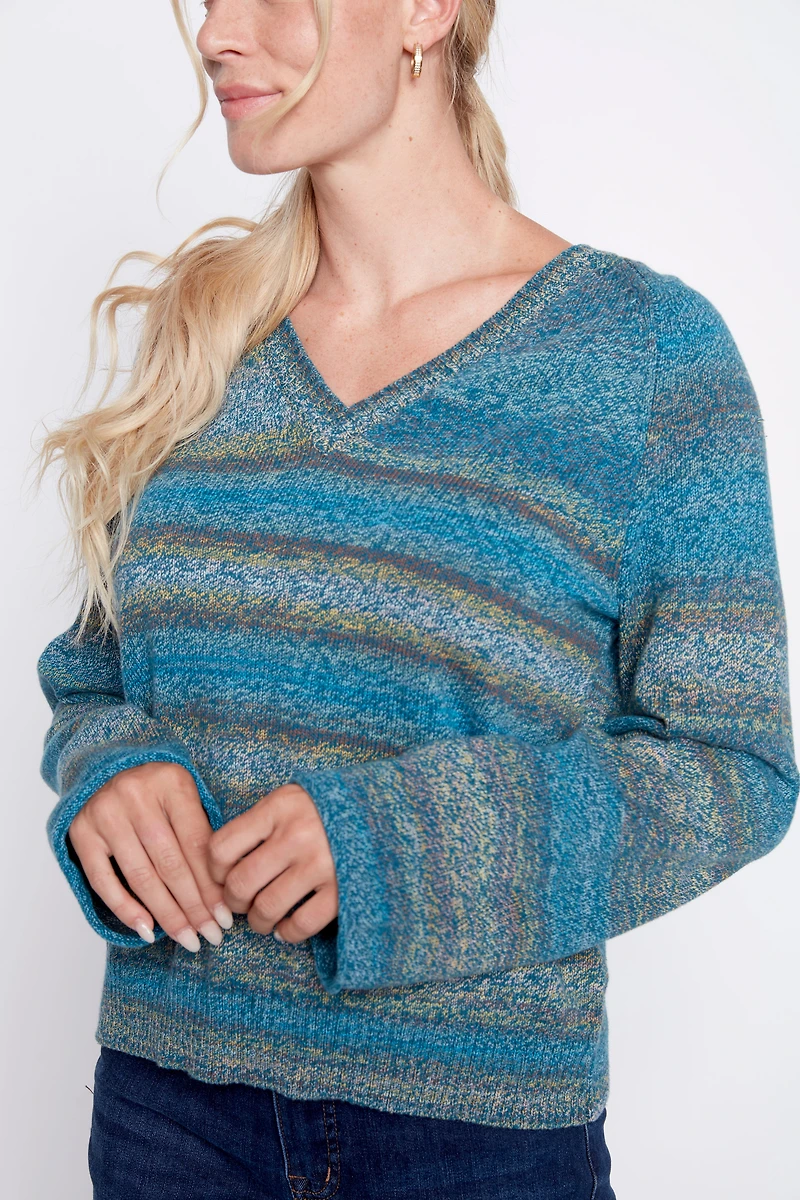 Cotton space dye sweater