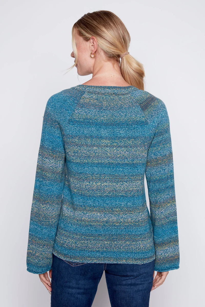 Cotton space dye sweater
