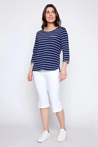 Stripe cotton t-shirt