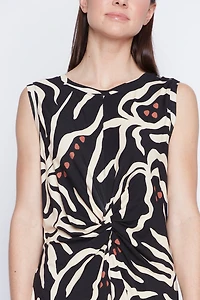 Twisted knot printed dress