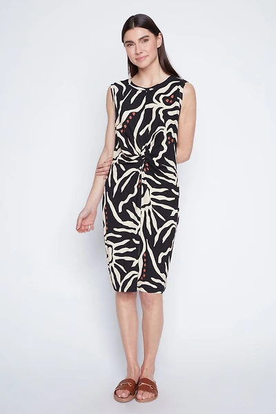Twisted knot printed dress
