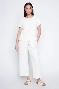 Le haut à ourlet cordon en maille losange