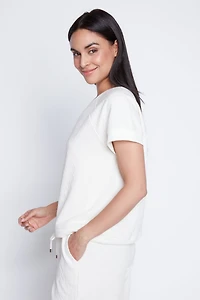 Le haut à ourlet cordon en maille losange